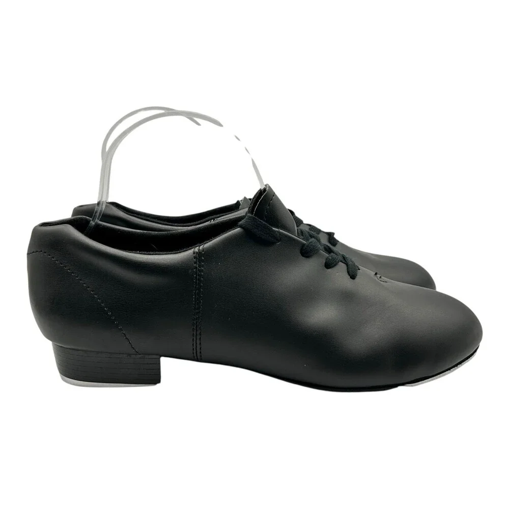 Capezio CG17 Black Leather Lace Up Tap Dance Shoes Women's Size 10 Wide